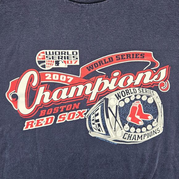 2007 Champions MLB Boston Red Sox T-Shirt Mens Size XL Blue‎ Short Sleeve - Picture 2 of 8